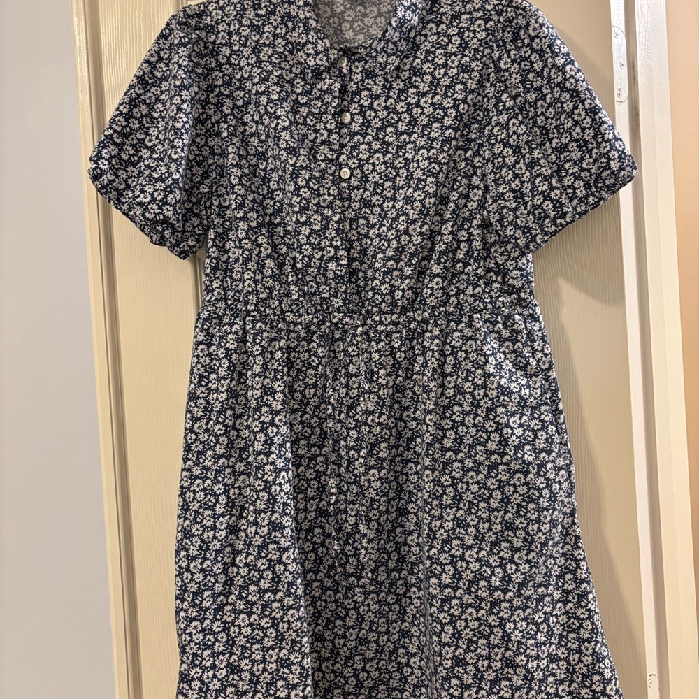 J. Crew Navy and White Floral Dress